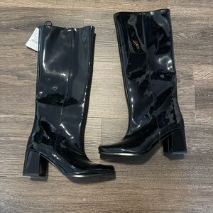 NWT ZARA KNEE HIGH RAIN BOOTS